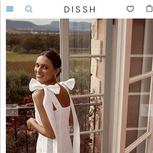 AISLE WHITE LINEN BOW MIDI DRESS